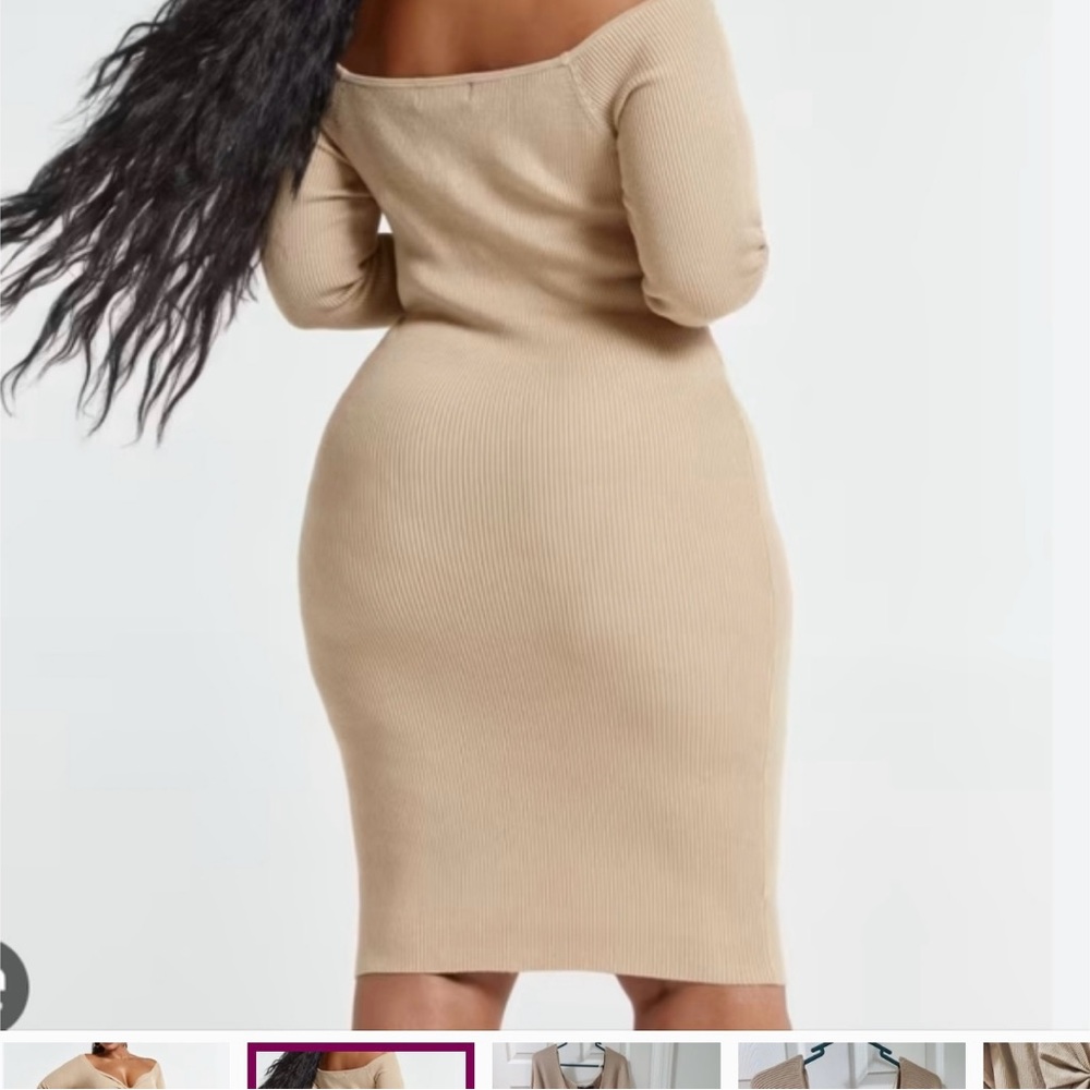 Fashion to Figure Tan Long Sleeve Dress